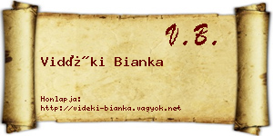 Vidéki Bianka névjegykártya